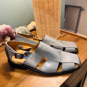 Giorgio Burtini Square Toe Sandal Grey Mens Sandal Shoe Size 9.5
